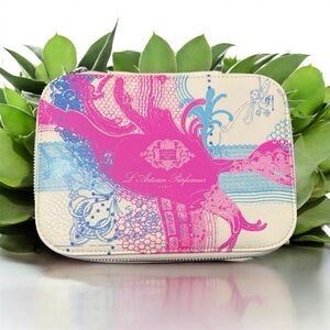 L'Artisan Parfumeur Cream and Pink Cosmetic Bag